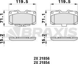 Braxis AB0370 - Комплект спирачно феродо, дискови спирачки vvparts.bg
