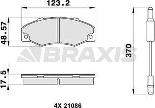 Braxis AB0297 - Комплект спирачно феродо, дискови спирачки vvparts.bg