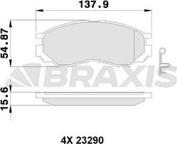 Braxis AB0245 - Комплект спирачно феродо, дискови спирачки vvparts.bg