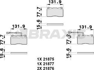 Braxis AB0261 - Комплект спирачно феродо, дискови спирачки vvparts.bg