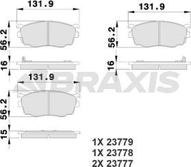 Braxis AB0209 - Комплект спирачно феродо, дискови спирачки vvparts.bg