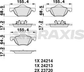 Braxis AB0202 - Комплект спирачно феродо, дискови спирачки vvparts.bg