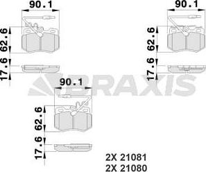 Braxis AB0216 - Комплект спирачно феродо, дискови спирачки vvparts.bg