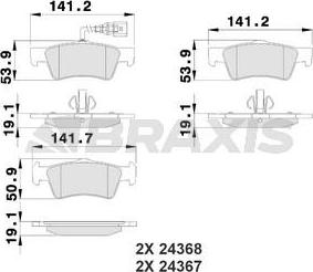 Braxis AB0210 - Комплект спирачно феродо, дискови спирачки vvparts.bg