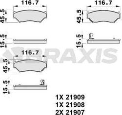 Braxis AB0218 - Комплект спирачно феродо, дискови спирачки vvparts.bg