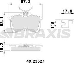 Braxis AB0231 - Комплект спирачно феродо, дискови спирачки vvparts.bg