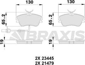 Braxis AB0238 - Комплект спирачно феродо, дискови спирачки vvparts.bg