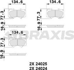 Braxis AB0226 - Комплект спирачно феродо, дискови спирачки vvparts.bg