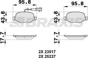 Braxis AB0270 - Комплект спирачно феродо, дискови спирачки vvparts.bg