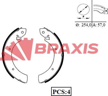 Braxis AC0021 - Комплект спирачна челюст vvparts.bg