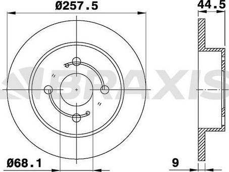 Braxis AD0001 - Спирачен диск vvparts.bg