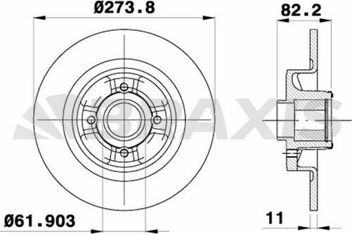 Braxis AD0003 - Спирачен диск vvparts.bg