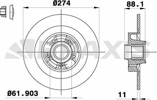 Braxis AD0286 - Спирачен диск vvparts.bg