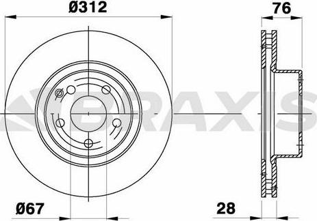 Braxis AD1043 - Спирачен диск vvparts.bg