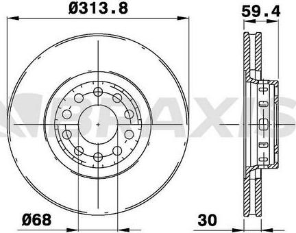 Braxis AD1051 - Спирачен диск vvparts.bg