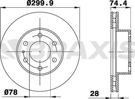 Braxis AD1015 - Спирачен диск vvparts.bg