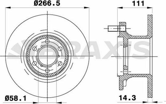 Braxis AD1033 - Спирачен диск vvparts.bg