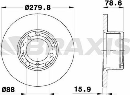 Braxis AD1028 - Спирачен диск vvparts.bg