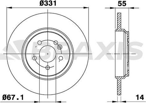 Braxis AE0456 - Спирачен диск vvparts.bg