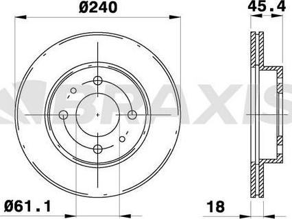 Braxis AE0451 - Спирачен диск vvparts.bg