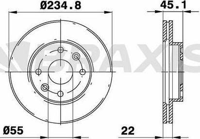 Braxis AE0460 - Спирачен диск vvparts.bg