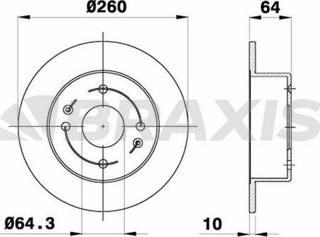 Braxis AE0485 - Спирачен диск vvparts.bg