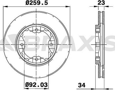 Braxis AE0423 - Спирачен диск vvparts.bg