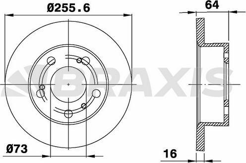 Braxis AE0427 - Спирачен диск vvparts.bg