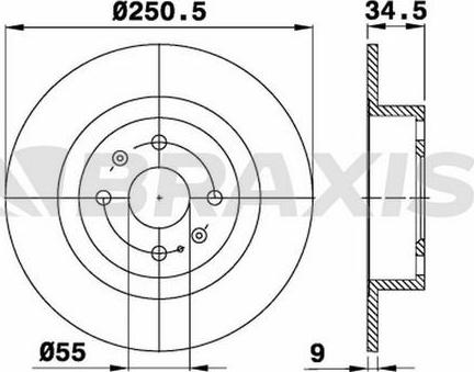 Braxis AE0472 - Спирачен диск vvparts.bg