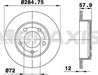 Braxis AE0594 - Спирачен диск vvparts.bg