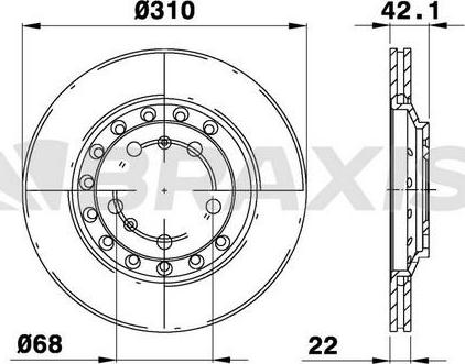 Braxis AE0591 - Спирачен диск vvparts.bg