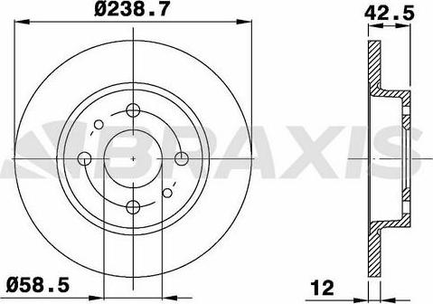 Braxis AE0593 - Спирачен диск vvparts.bg