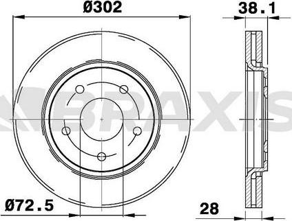 Braxis AE0555 - Спирачен диск vvparts.bg