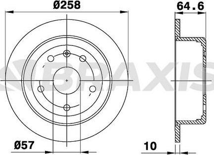 Braxis AE0553 - Спирачен диск vvparts.bg