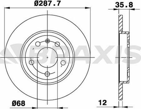 Braxis AE0506 - Спирачен диск vvparts.bg