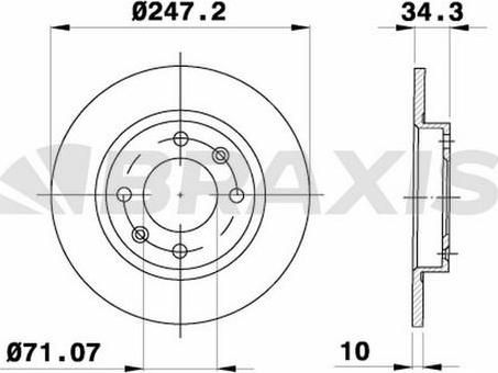 Braxis AE0697 - Спирачен диск vvparts.bg