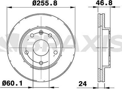 Braxis AE0658 - Спирачен диск vvparts.bg