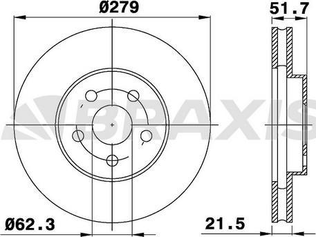 Braxis AE0684 - Спирачен диск vvparts.bg