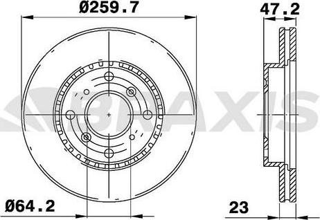 Braxis AE0637 - Спирачен диск vvparts.bg