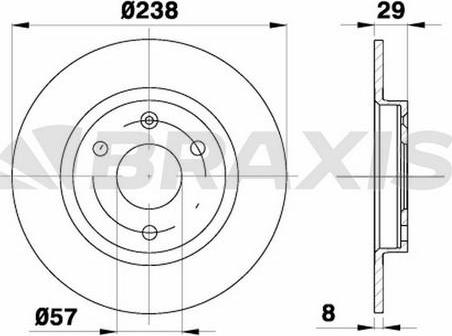 Braxis AE0046 - Спирачен диск vvparts.bg