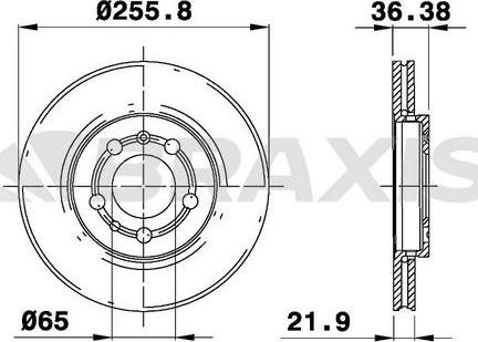 Braxis AE0001 - Спирачен диск vvparts.bg