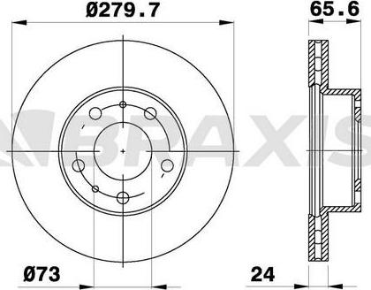 Braxis AE0085 - Спирачен диск vvparts.bg