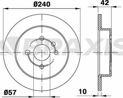 Braxis AE0031 - Спирачен диск vvparts.bg