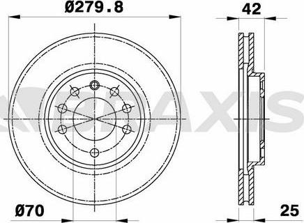 Braxis AE0020 - Спирачен диск vvparts.bg