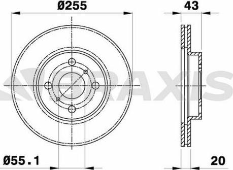 Braxis AE0070 - Спирачен диск vvparts.bg