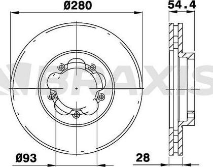 Braxis AE0141 - Спирачен диск vvparts.bg