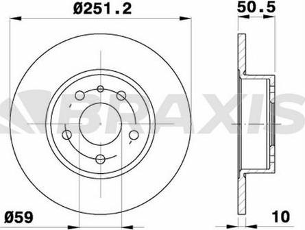 Braxis AE0154 - Спирачен диск vvparts.bg