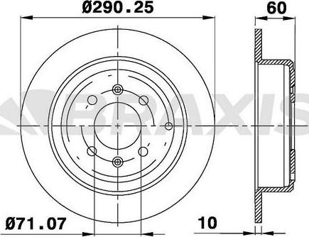 Braxis AE0165 - Спирачен диск vvparts.bg