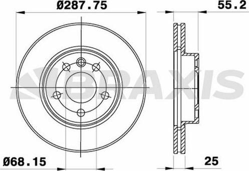 Braxis AE0160 - Спирачен диск vvparts.bg