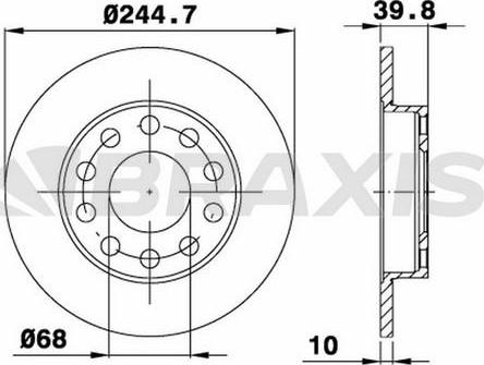 Braxis AE0167 - Спирачен диск vvparts.bg